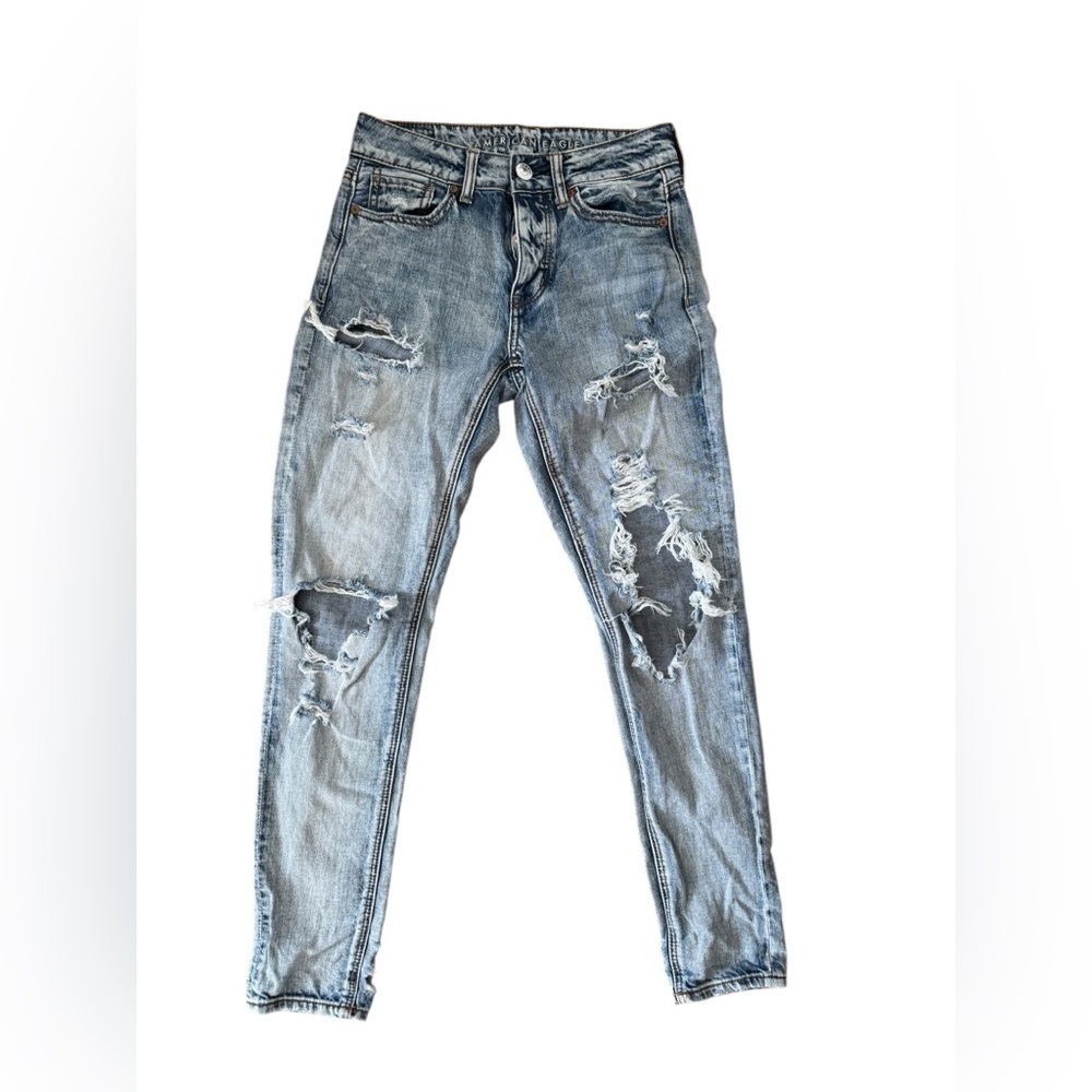 American Eagle acid wash TomGirl button fly jeans size 00
